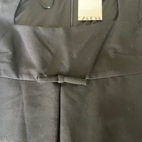 Zara Black Front Bow Romper Dress - Picture 8 of 15